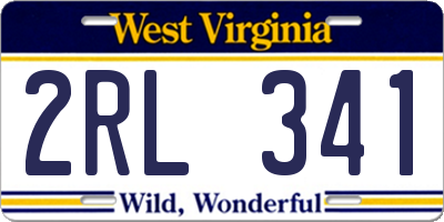 WV license plate 2RL341