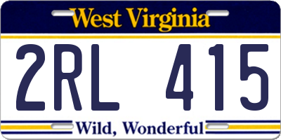 WV license plate 2RL415