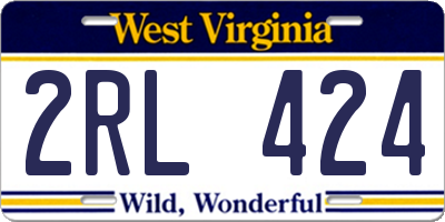 WV license plate 2RL424
