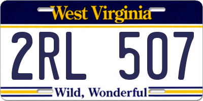 WV license plate 2RL507