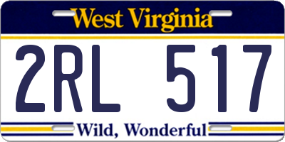 WV license plate 2RL517