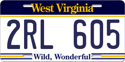WV license plate 2RL605