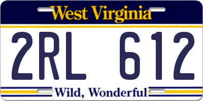 WV license plate 2RL612
