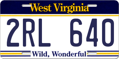 WV license plate 2RL640
