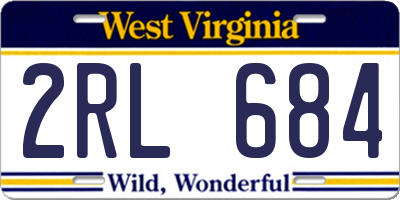 WV license plate 2RL684