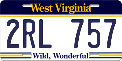 WV license plate 2RL757