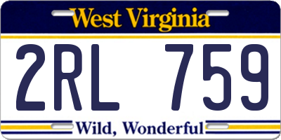 WV license plate 2RL759