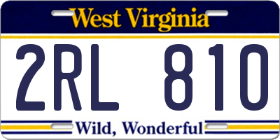 WV license plate 2RL810