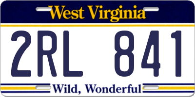 WV license plate 2RL841