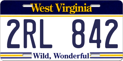WV license plate 2RL842