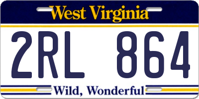 WV license plate 2RL864