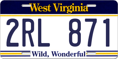 WV license plate 2RL871