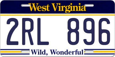 WV license plate 2RL896
