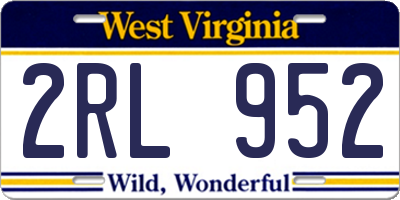 WV license plate 2RL952
