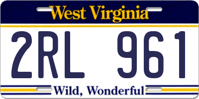 WV license plate 2RL961