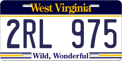 WV license plate 2RL975