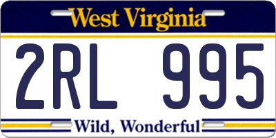 WV license plate 2RL995