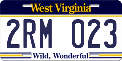 WV license plate 2RM023