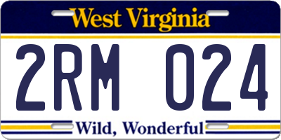WV license plate 2RM024