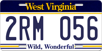 WV license plate 2RM056