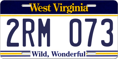 WV license plate 2RM073