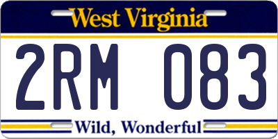 WV license plate 2RM083