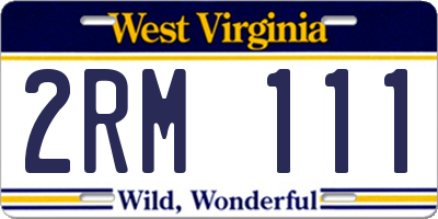 WV license plate 2RM111