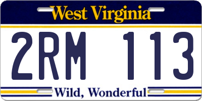 WV license plate 2RM113