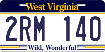WV license plate 2RM140