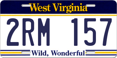 WV license plate 2RM157