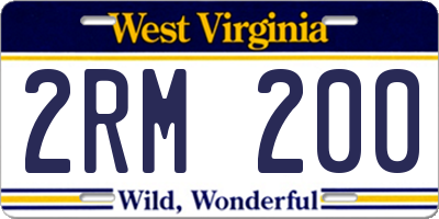 WV license plate 2RM200