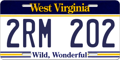 WV license plate 2RM202