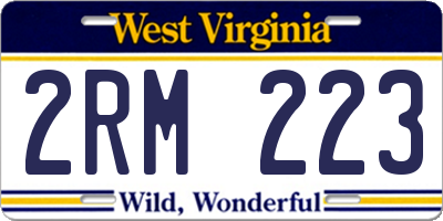WV license plate 2RM223