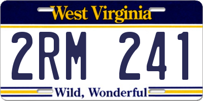 WV license plate 2RM241