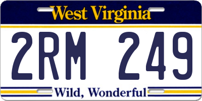 WV license plate 2RM249