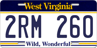 WV license plate 2RM260