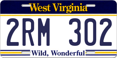 WV license plate 2RM302