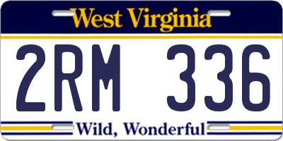 WV license plate 2RM336
