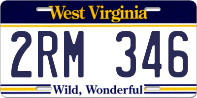 WV license plate 2RM346