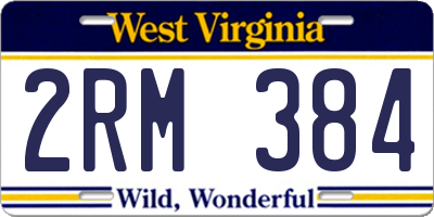 WV license plate 2RM384