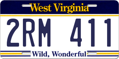 WV license plate 2RM411