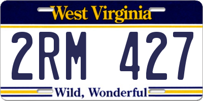 WV license plate 2RM427