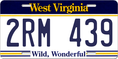 WV license plate 2RM439