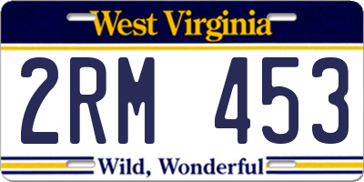 WV license plate 2RM453