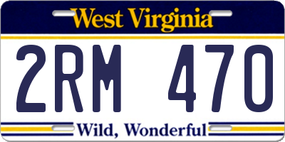 WV license plate 2RM470