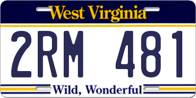 WV license plate 2RM481