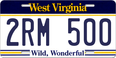 WV license plate 2RM500