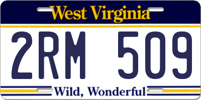 WV license plate 2RM509