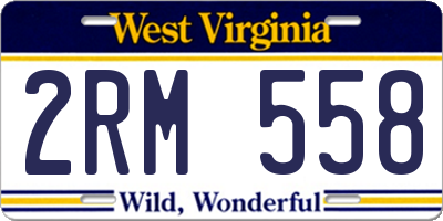 WV license plate 2RM558