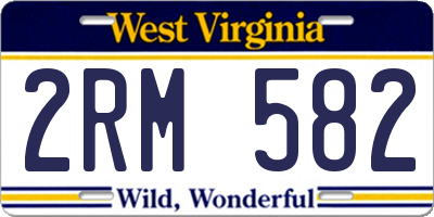 WV license plate 2RM582